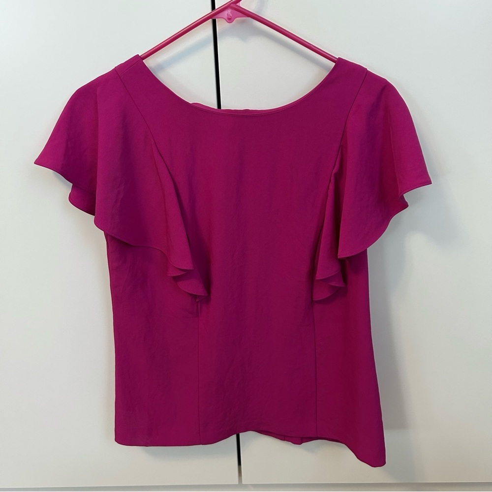 Banana republic fuchsia ruffle blouse